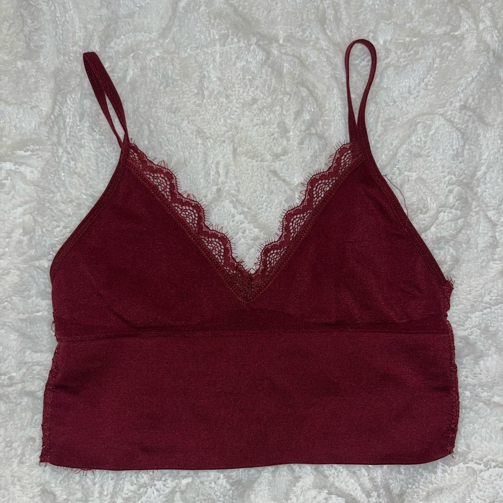 Maroon lace bralette